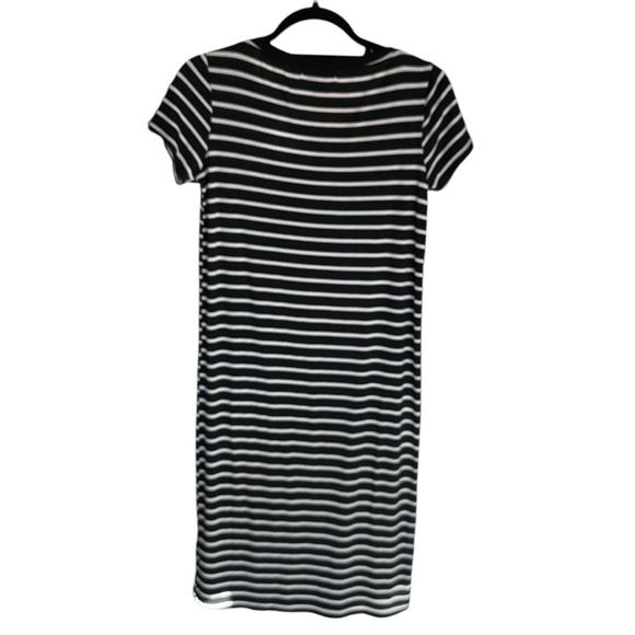 EUC Black and White striped tee midi dress size Small - Picture 3 of 3